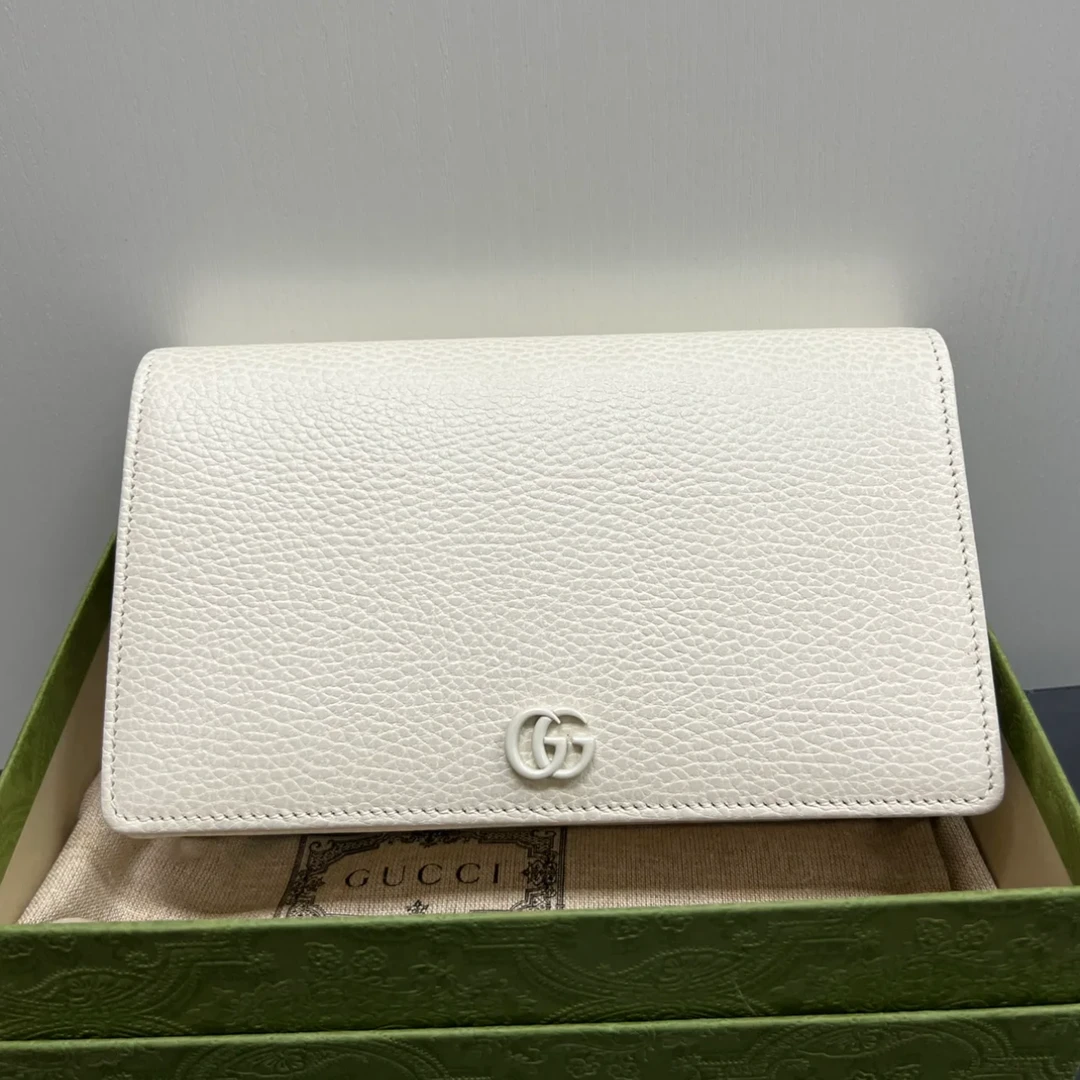 99新 GUCCI/古驰 新款风琴包woc/白色/单肩（包包）