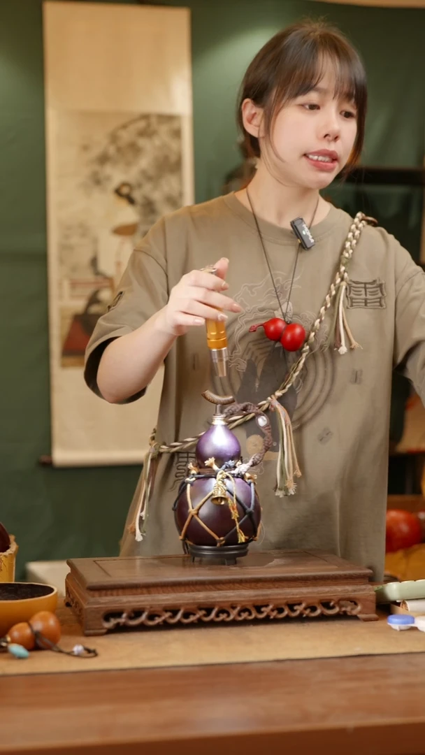 272号精品天然大漆酒葫芦一物一拍~