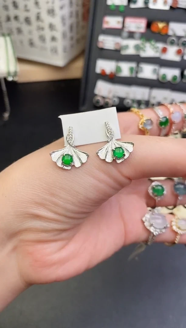 银S925镶嵌戒指翡翠0