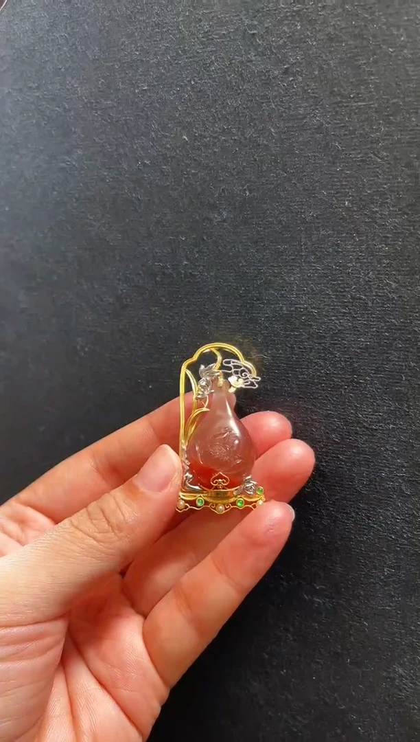 【闪购商品】南红玛瑙胸针18K金镶嵌支持48小时鉴赏