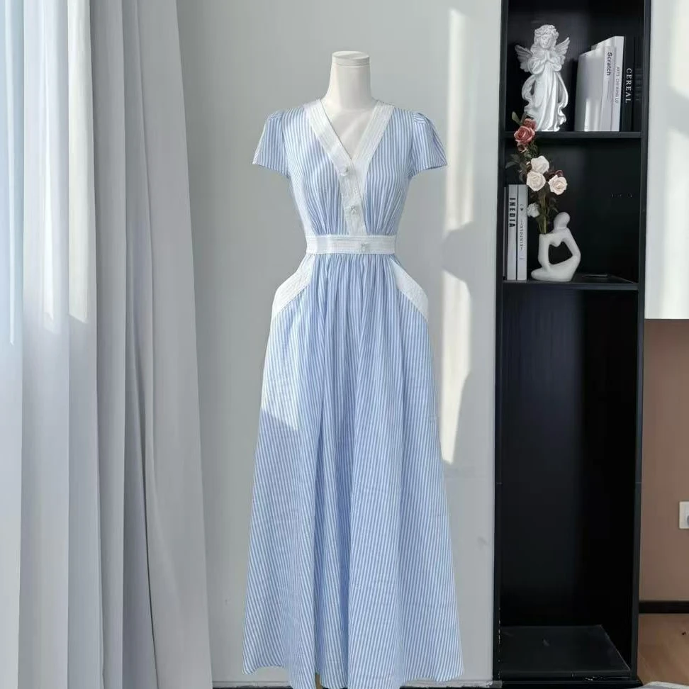 拉夏贝尔2025年夏季新款法式名媛修身气质百搭连衣裙 15052 JCK