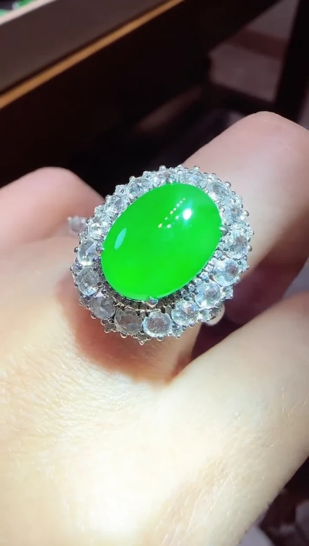 【闪购商品】翡翠戒指18K金镶嵌蛋面分单