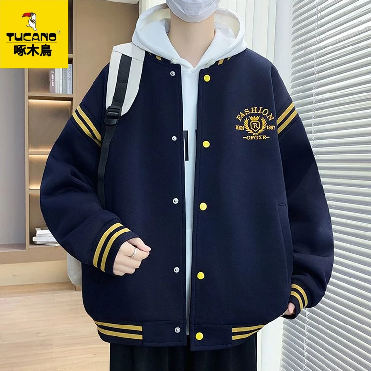 啄木鸟春秋季棒球服男孩初高中学生潮流帅气百搭休闲青少年外套