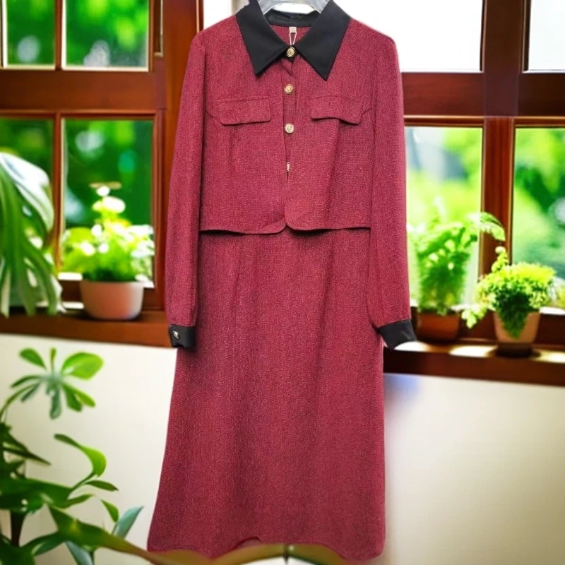 8806【木兮兮专属】2026年春季新款气质显瘦洋气假两件连衣裙