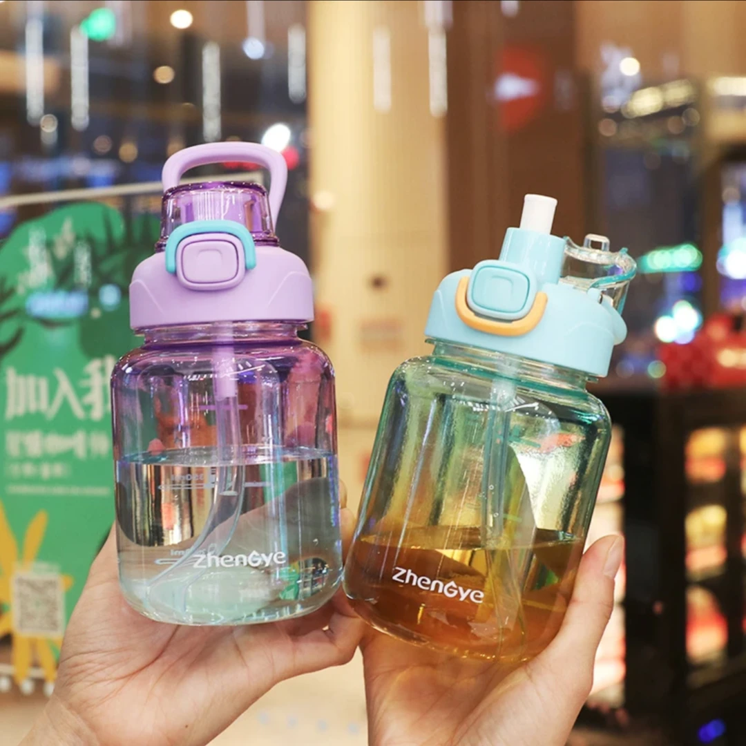 【限购2单】新款夏季高颜值奶瓶材质花茶杯便携简约学生运动水杯