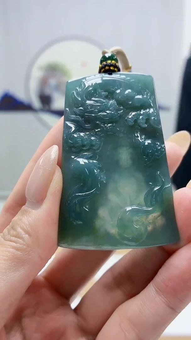 未镶嵌定制翡翠4917MM-毛货挂件126