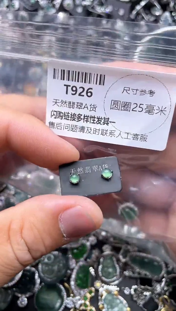【闪购商品】翡翠颈饰未镶嵌T926耳钉