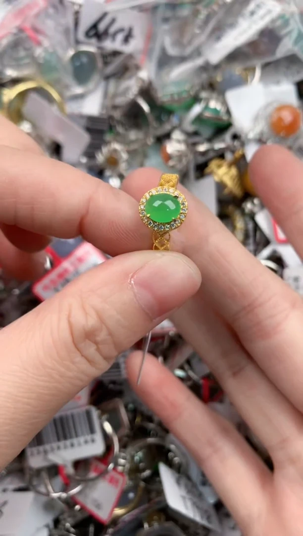 银S925镶嵌戒指翡翠无****下10                 5