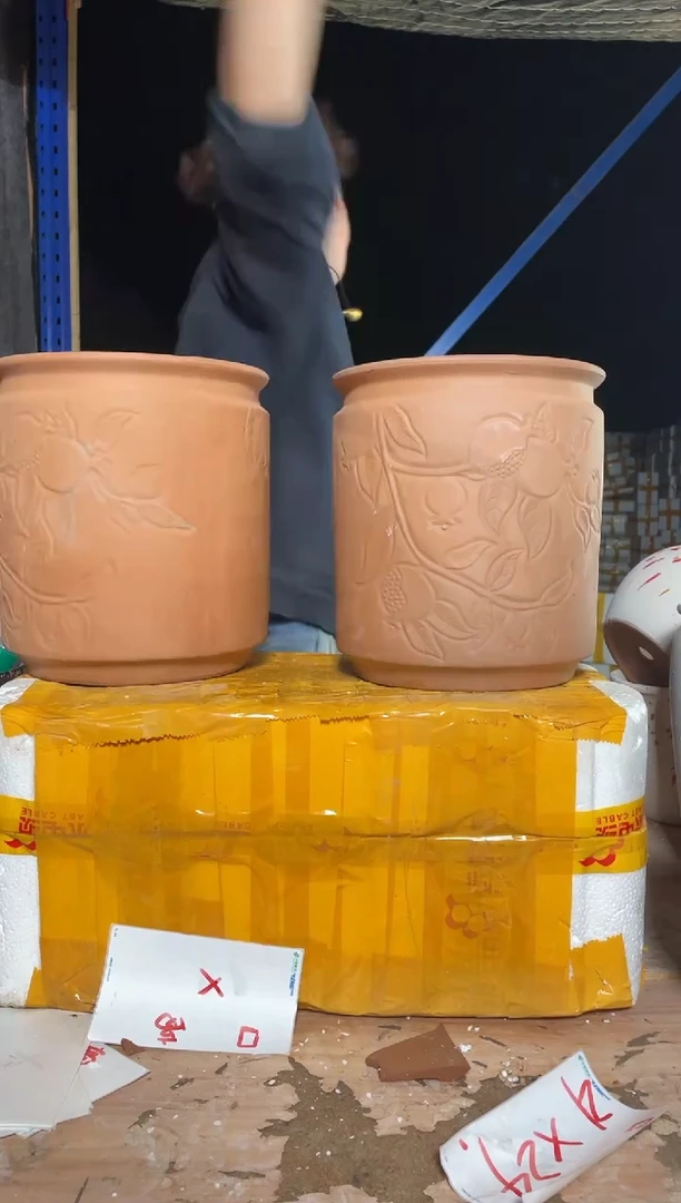 紫砂花盆宜兴紫砂粗陶花盆21*24