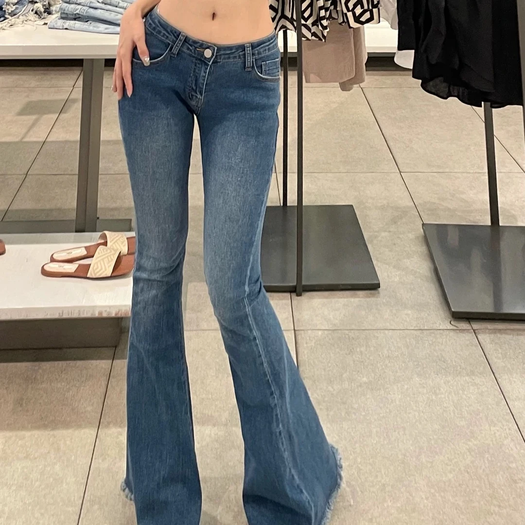 【南希粉丝专享】显瘦低腰休闲微喇叭牛仔裤百搭时尚