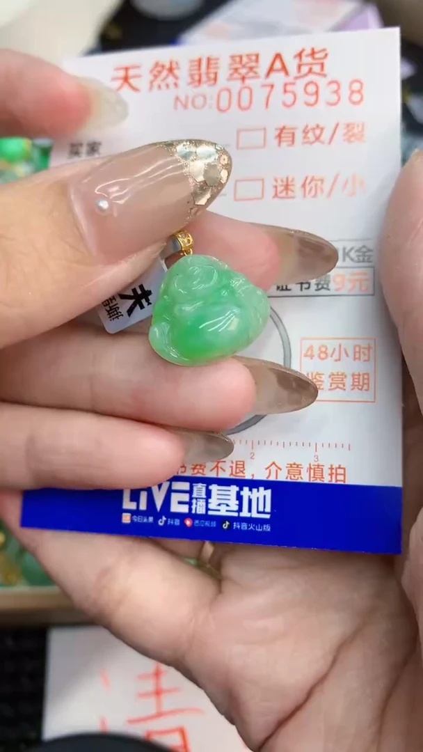 翡翠18K金镶嵌颈饰             8