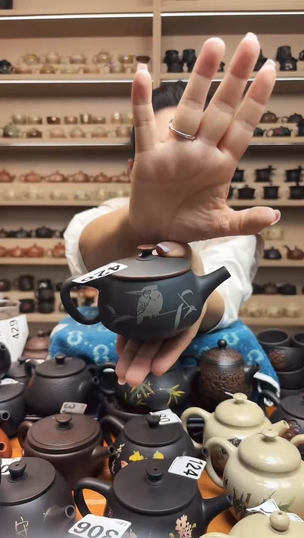 壶大 瑕疵水墨汉瓦壶网孔200cc  428