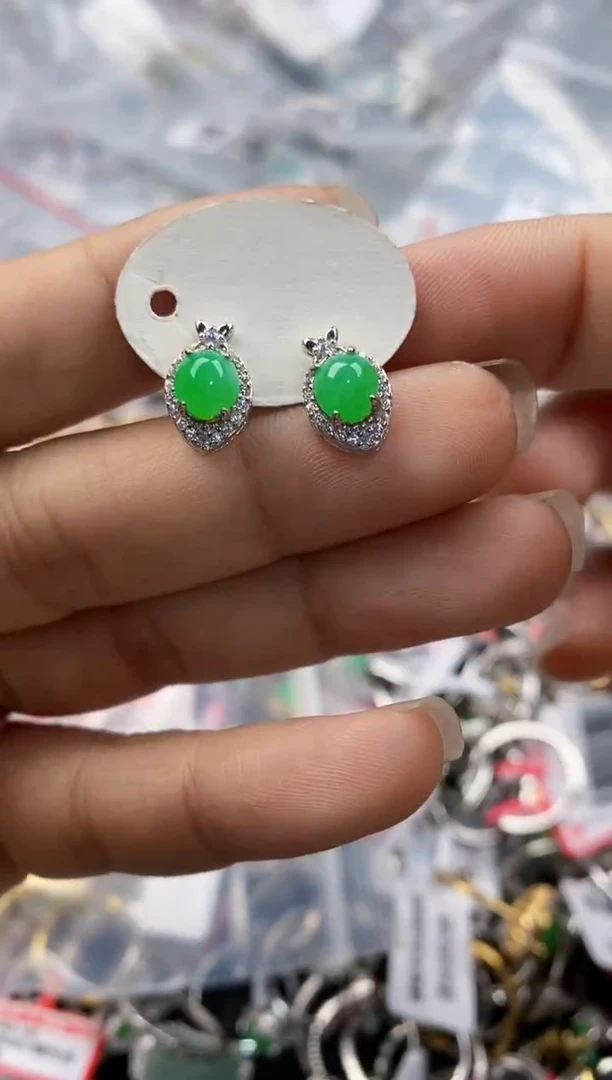 银S925镶嵌戒指翡翠222--6