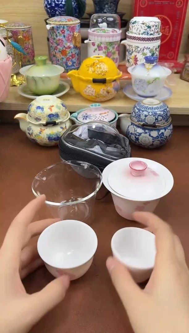 陶陶瓷茶具摆件旅行套组