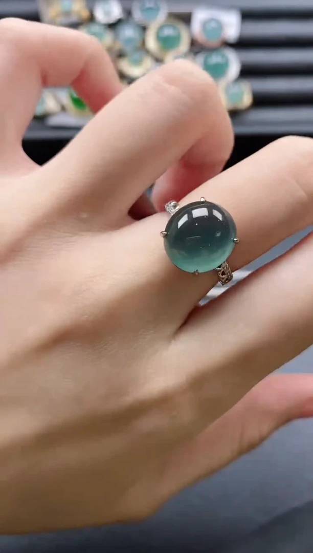 【闪购商品】翡翠戒指银S925镶嵌51511