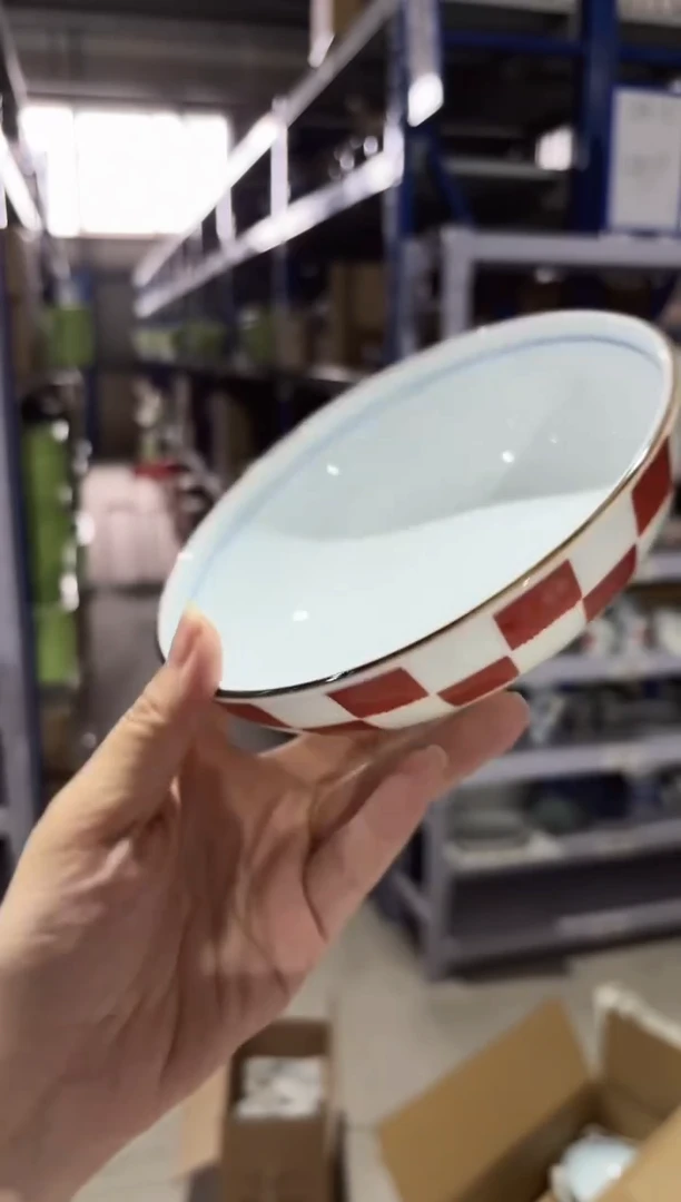 瓷(D)錦市松 軽量多用鉢