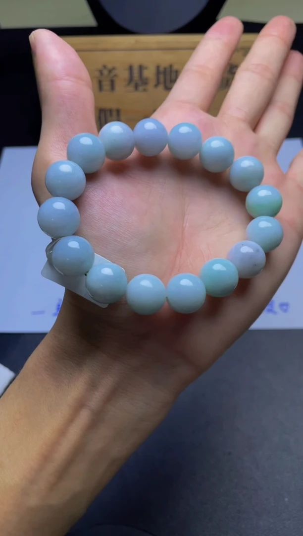 未镶嵌定制翡翠珠串13+