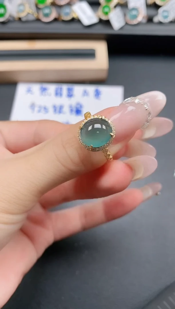 银S925镶嵌戒指翡翠111111111