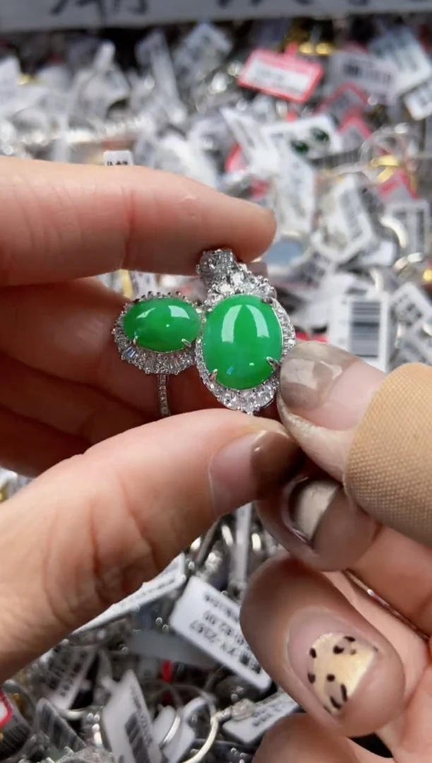 银S925镶嵌戒指翡翠11  111 11 ----6