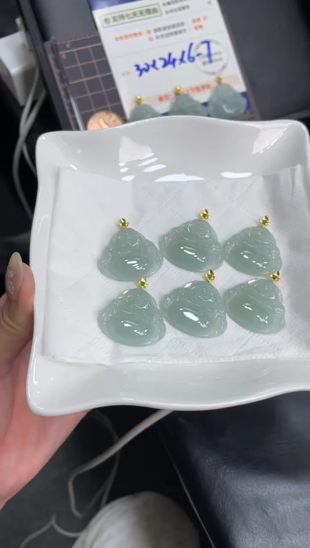 【闪购商品】翡翠挂件18K金镶嵌佛公FL11配绳/多样性发其一CP