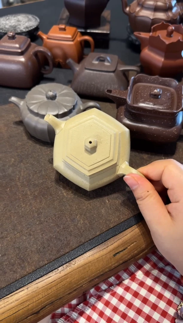 茶壶紫砂用****9本绿六方