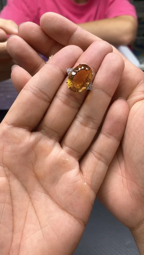 未镶嵌戒指水晶2黄水戒指