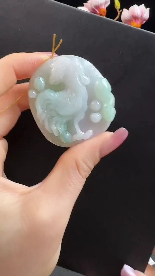 颈饰未镶嵌翡翠金鸡报晓