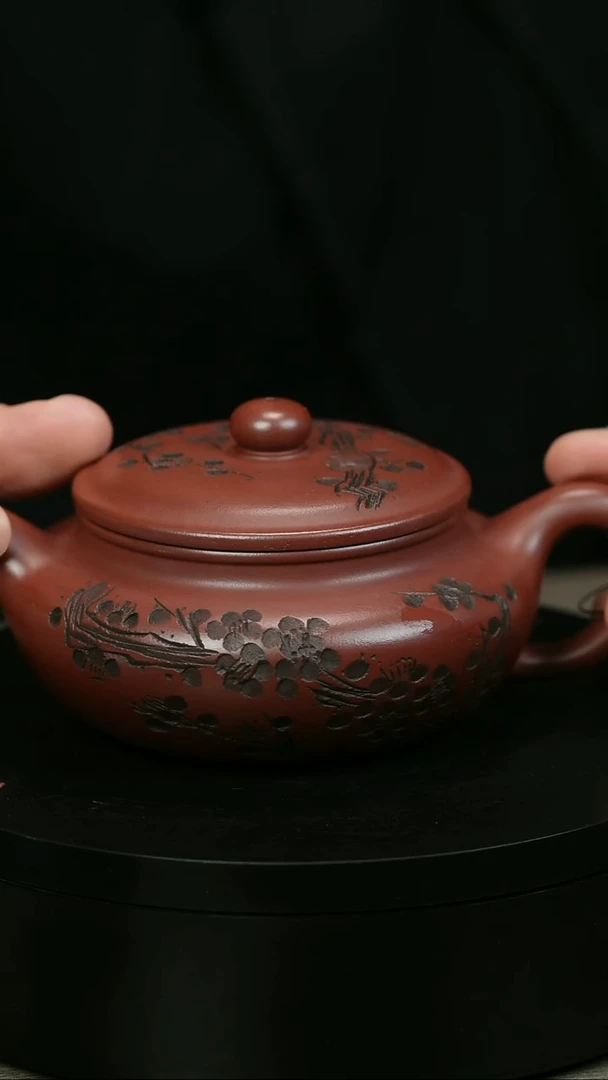 茶壶紫砂六*H1817华维梅花扁仿古