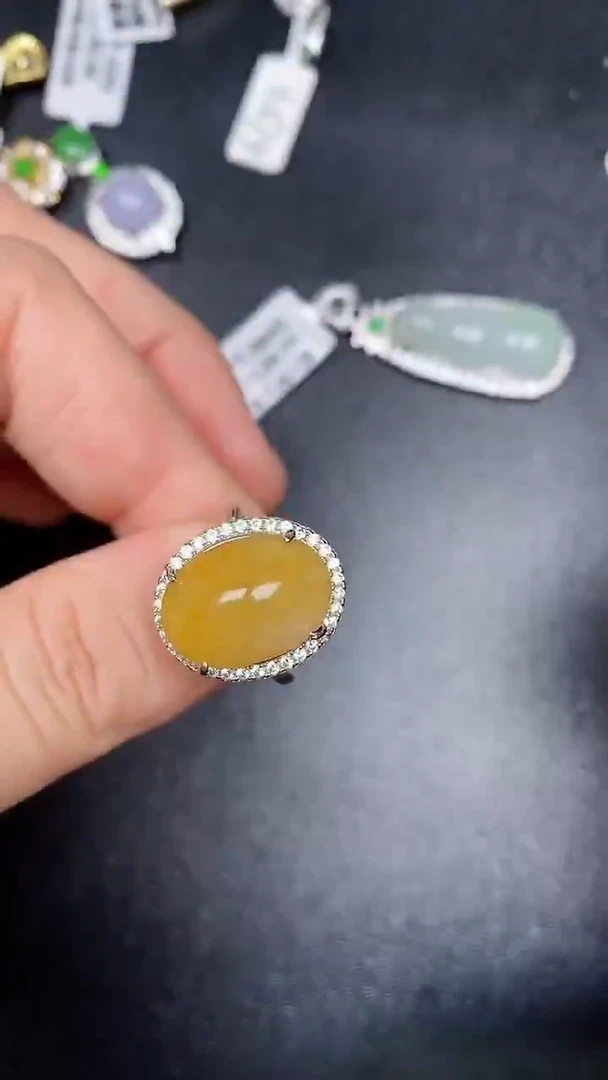 银S925镶嵌戒指翡翠2370