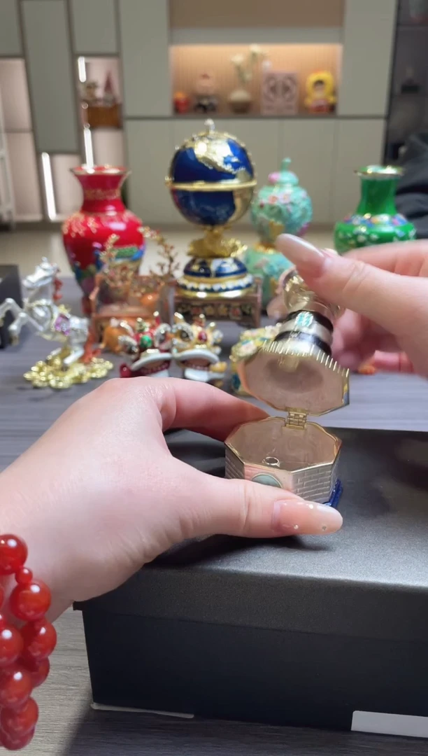 摆件七宝烧珐琅彩首饰盒