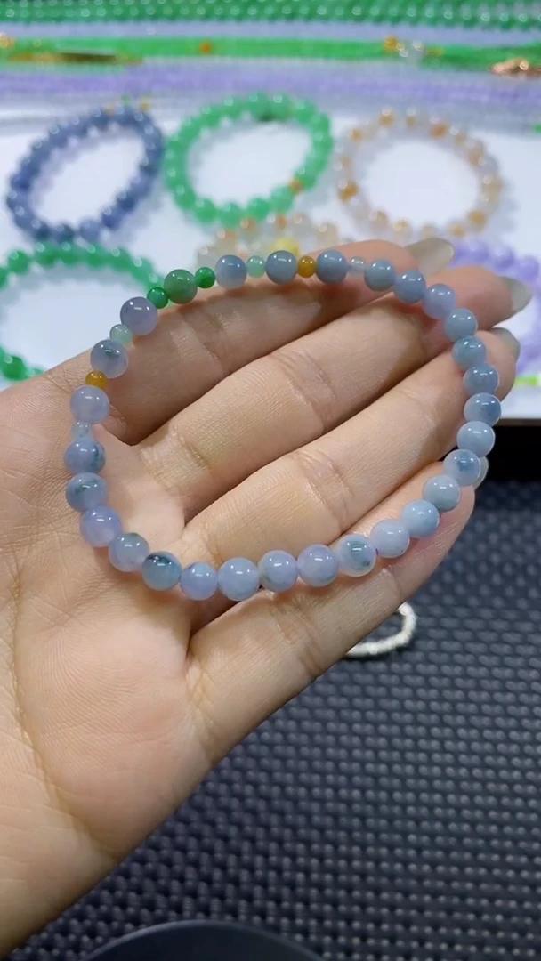 散珠翡翠卡5加紫底手串福利