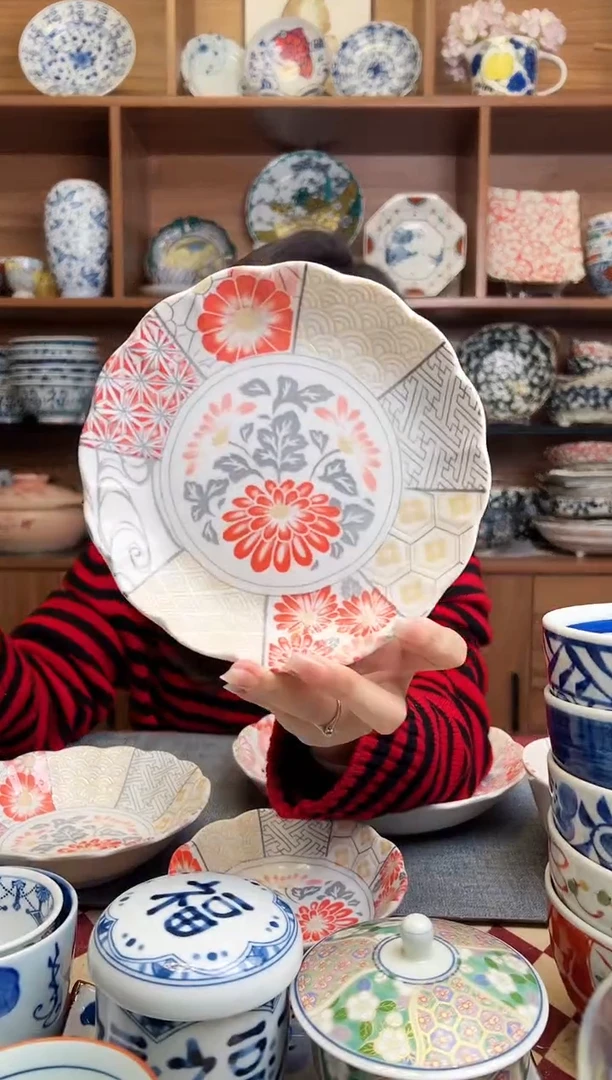 瓷片美浓祥瑞16cm骨碟