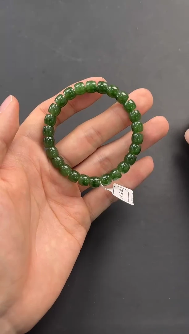 未镶嵌手串和田玉和田碧玉直切手串卡8微色差