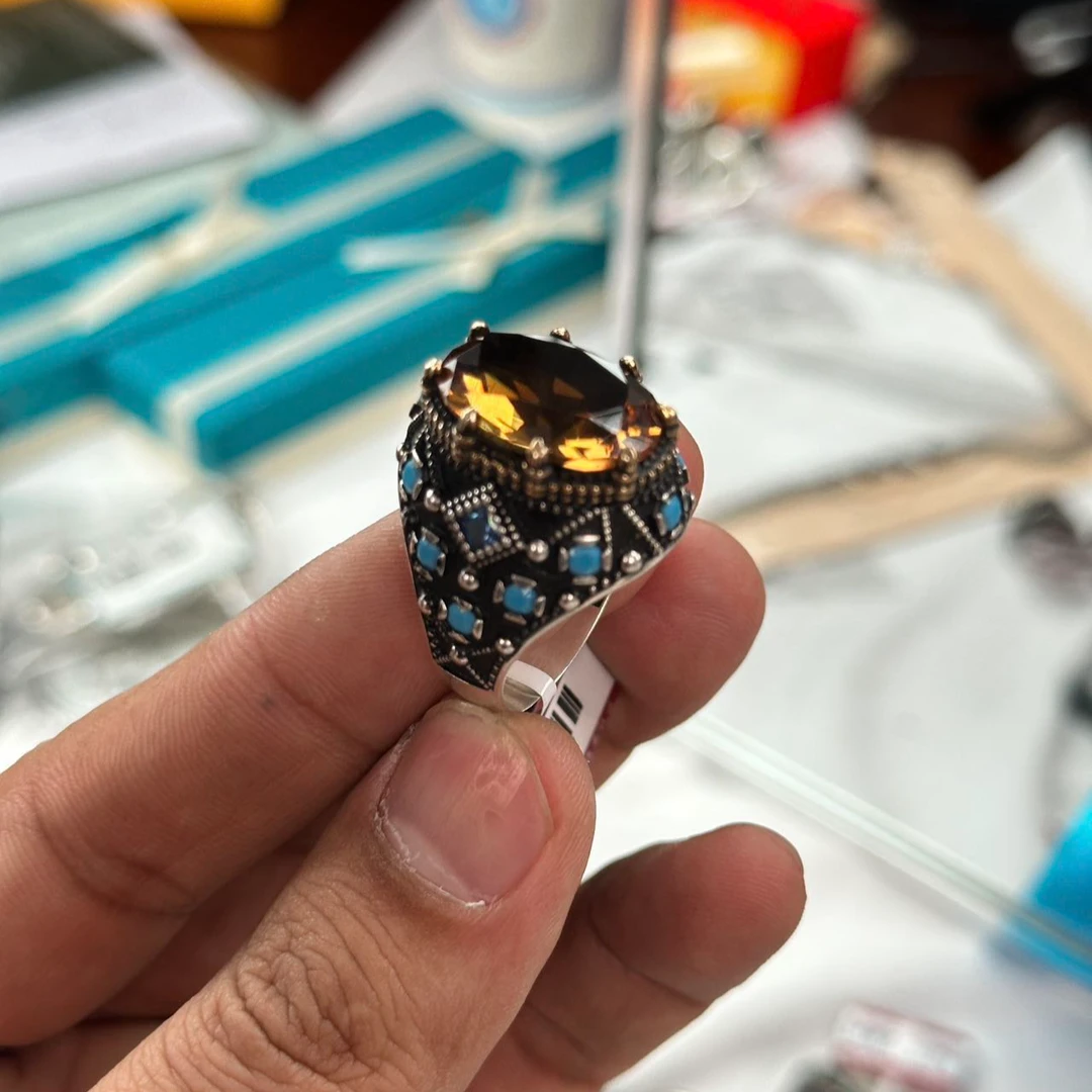 925银莫桑石戒指 爱敏纯银首饰戒指