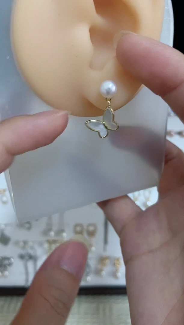 合金耳饰淡水珍珠25