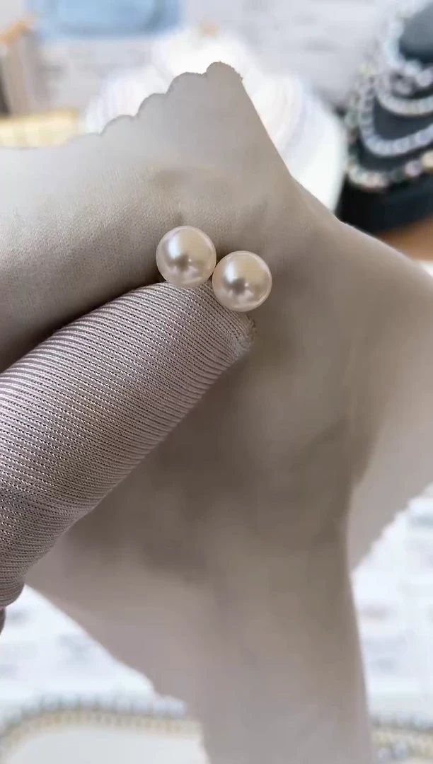 【闪购商品】海水珍珠耳饰18K金镶嵌特选福利6-7mm不退不换