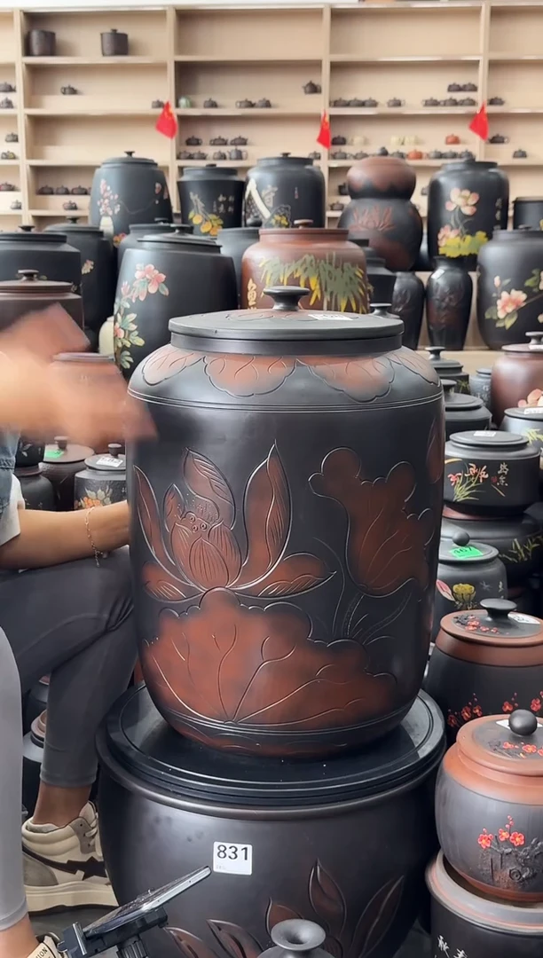 罐瑕疵茶缸高50cm 荷花 668