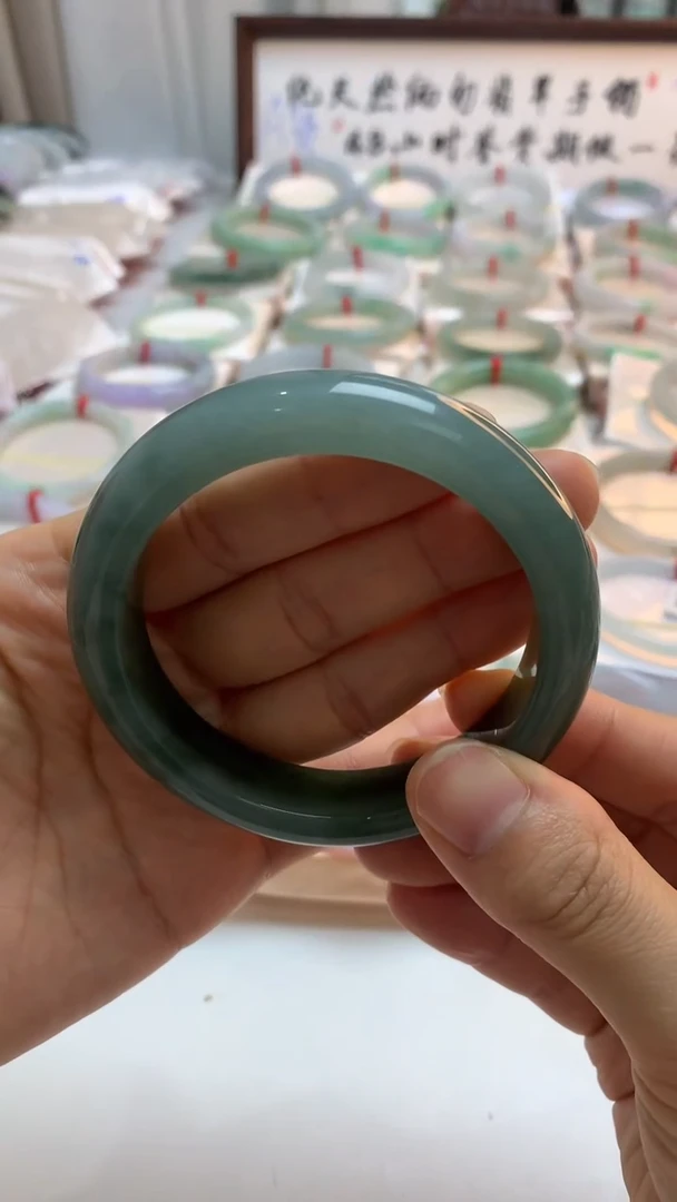 未镶嵌手镯翡翠58油青