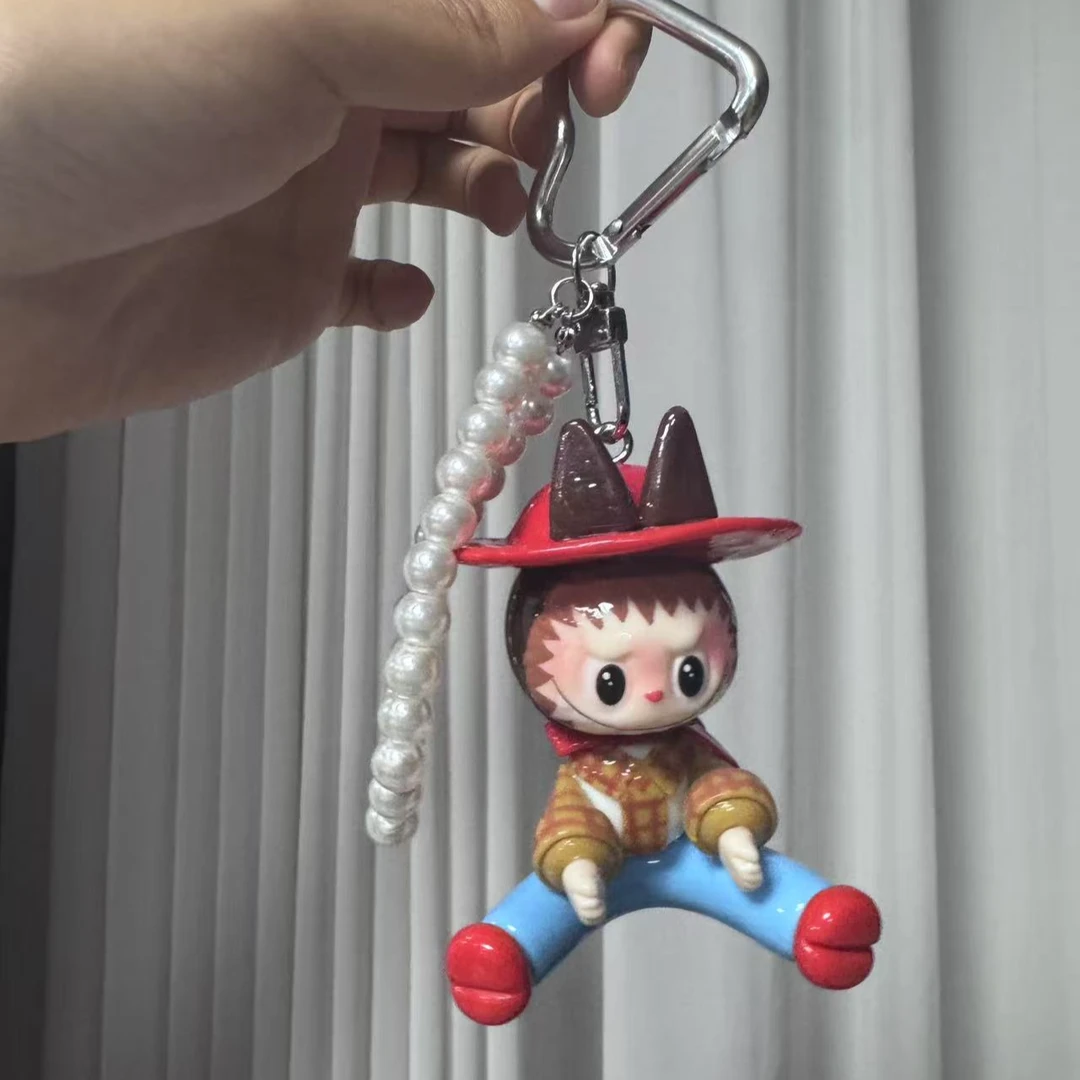铜合金树脂吊坠 定制版红帽子劈叉公仔珠珠爱心扣多用挂件AAA