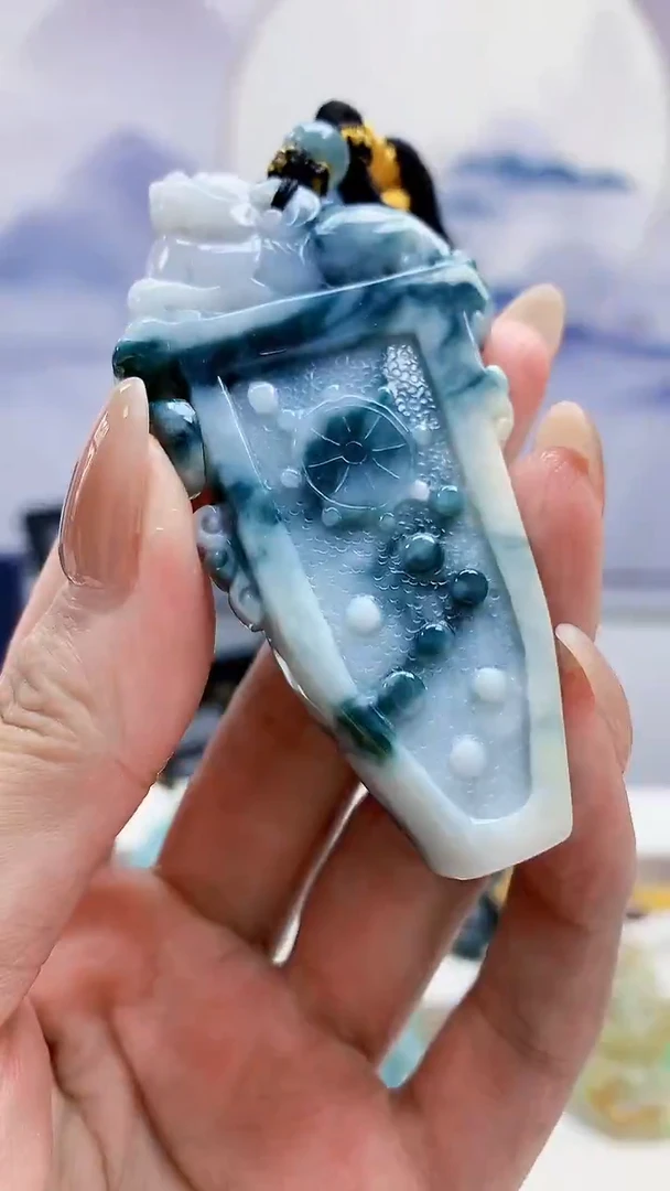 未镶嵌定制翡翠5060MM-毛货挂件42