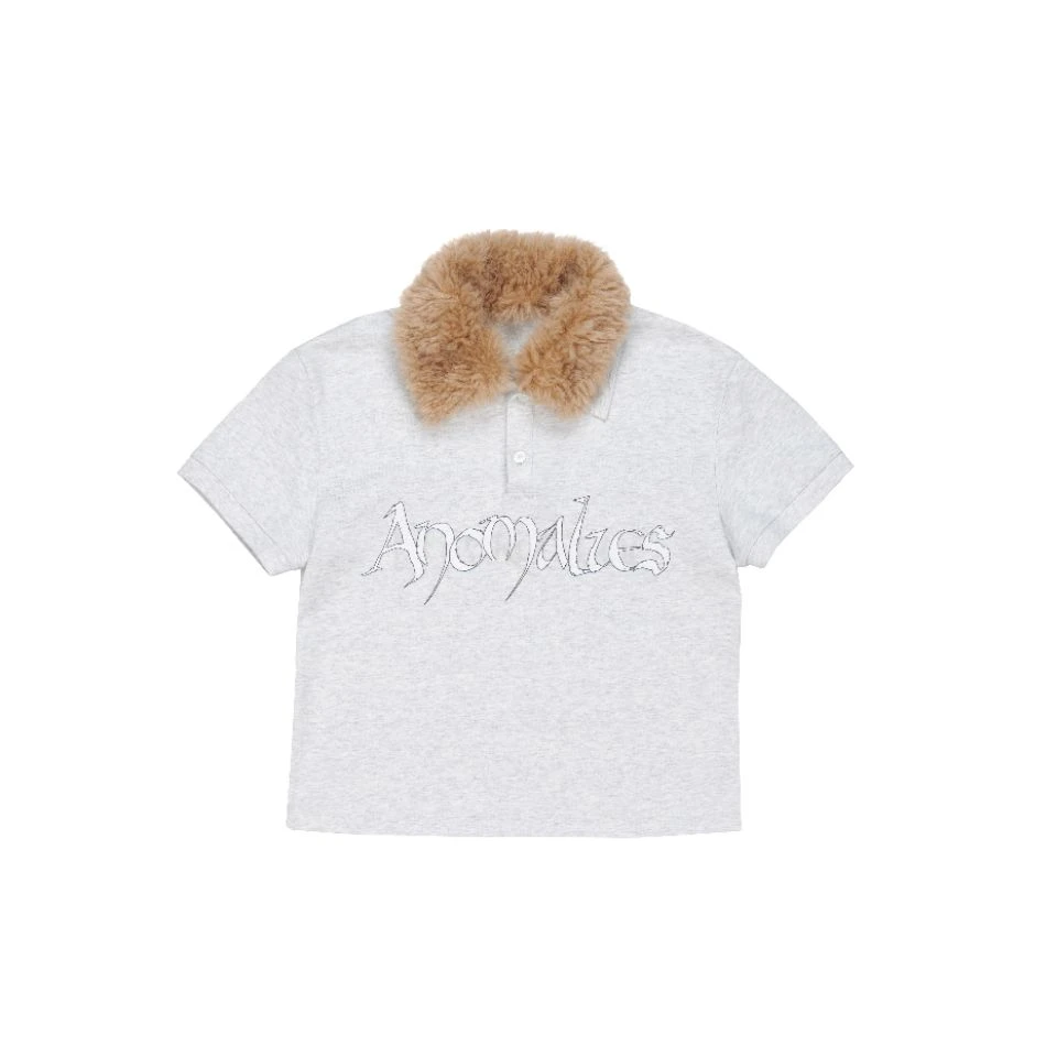 流光风可拆卸毛领印花T恤