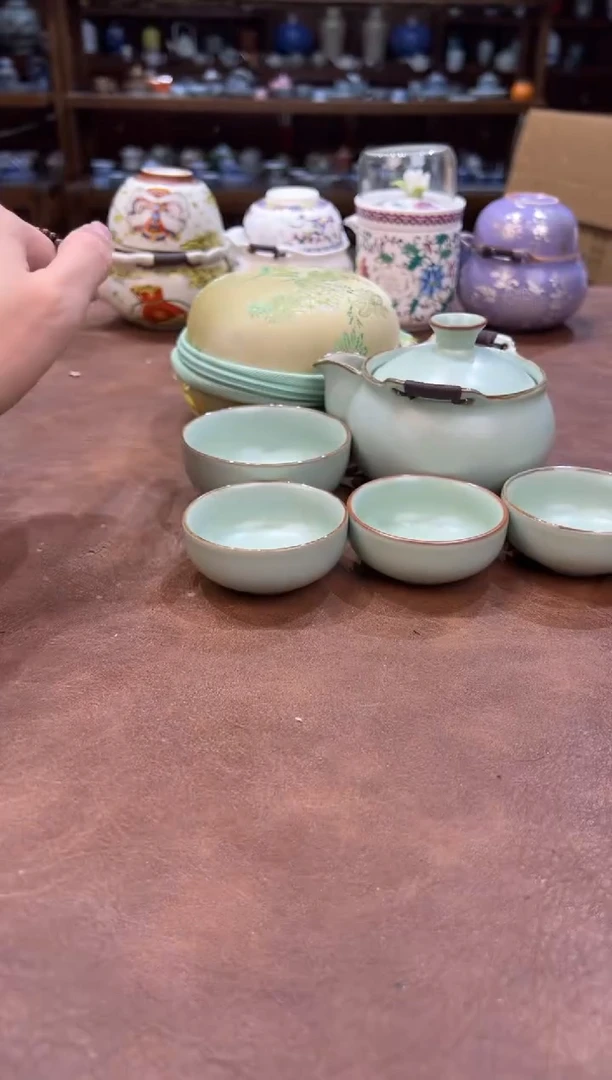 真的很便宜超好看会开片的旅行茶具