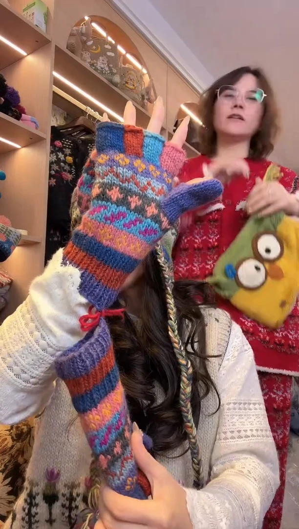 羊毛小**儿百羊毛手套B644