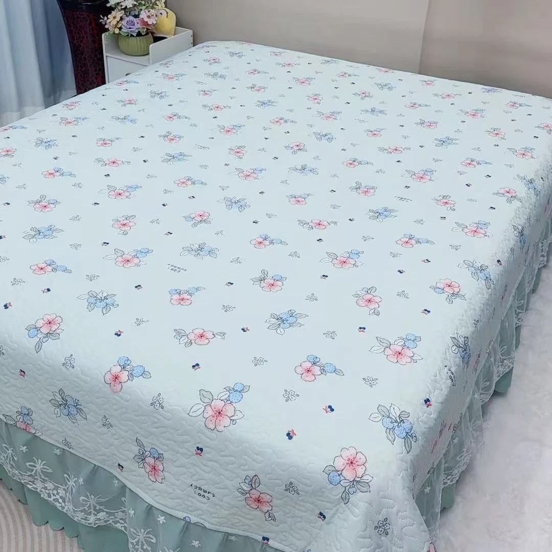 【软凉席床盖】夏季必备凉感丝蕾丝花边软凉席床盖