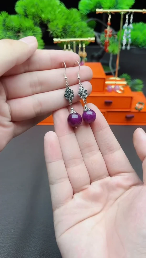 玛瑙/玉髓耳饰银S925镶嵌202