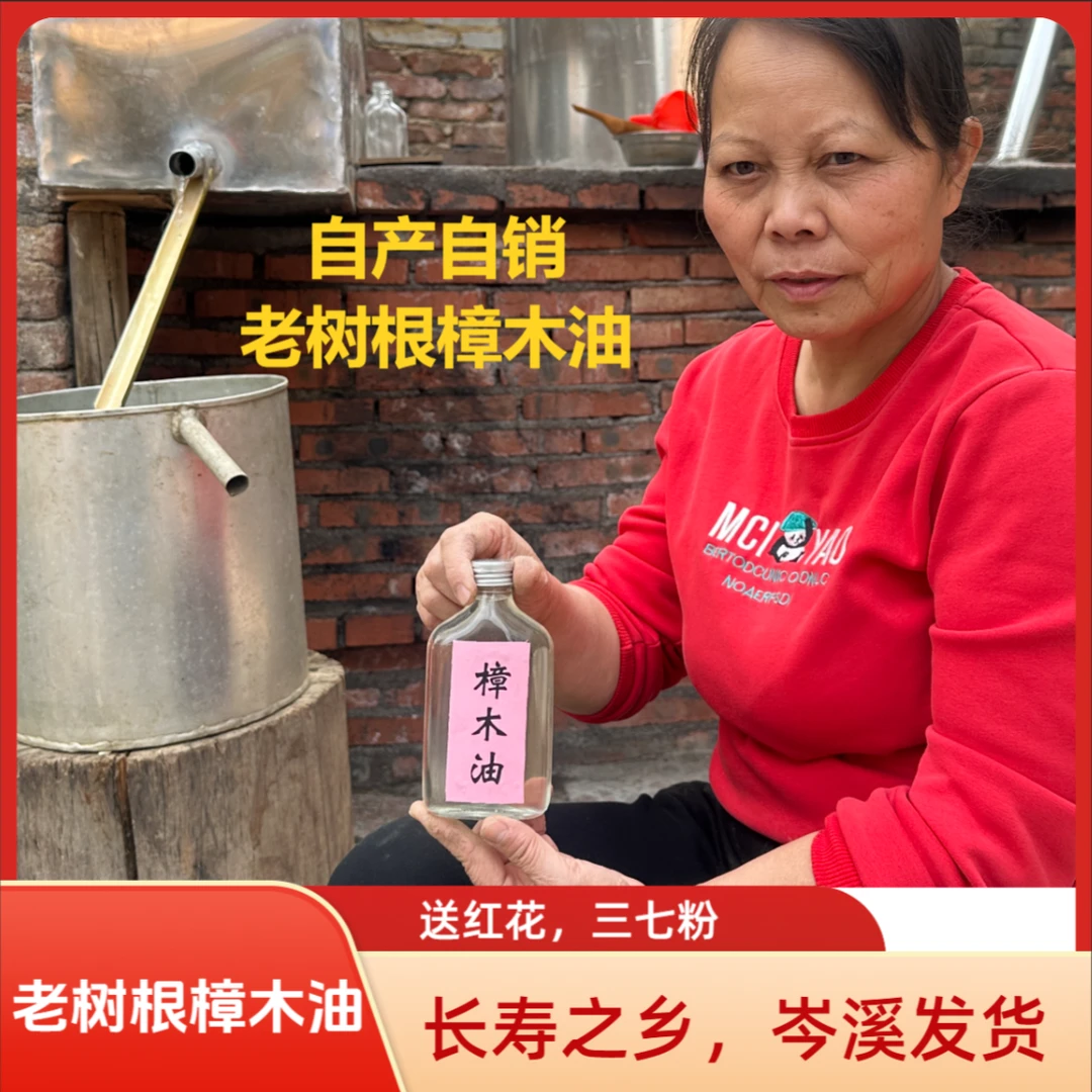 广西长寿之乡土法蒸馏天然香樟木油