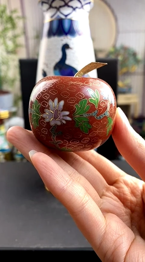 【闪购商品】非遗技艺 景泰蓝苹果红色