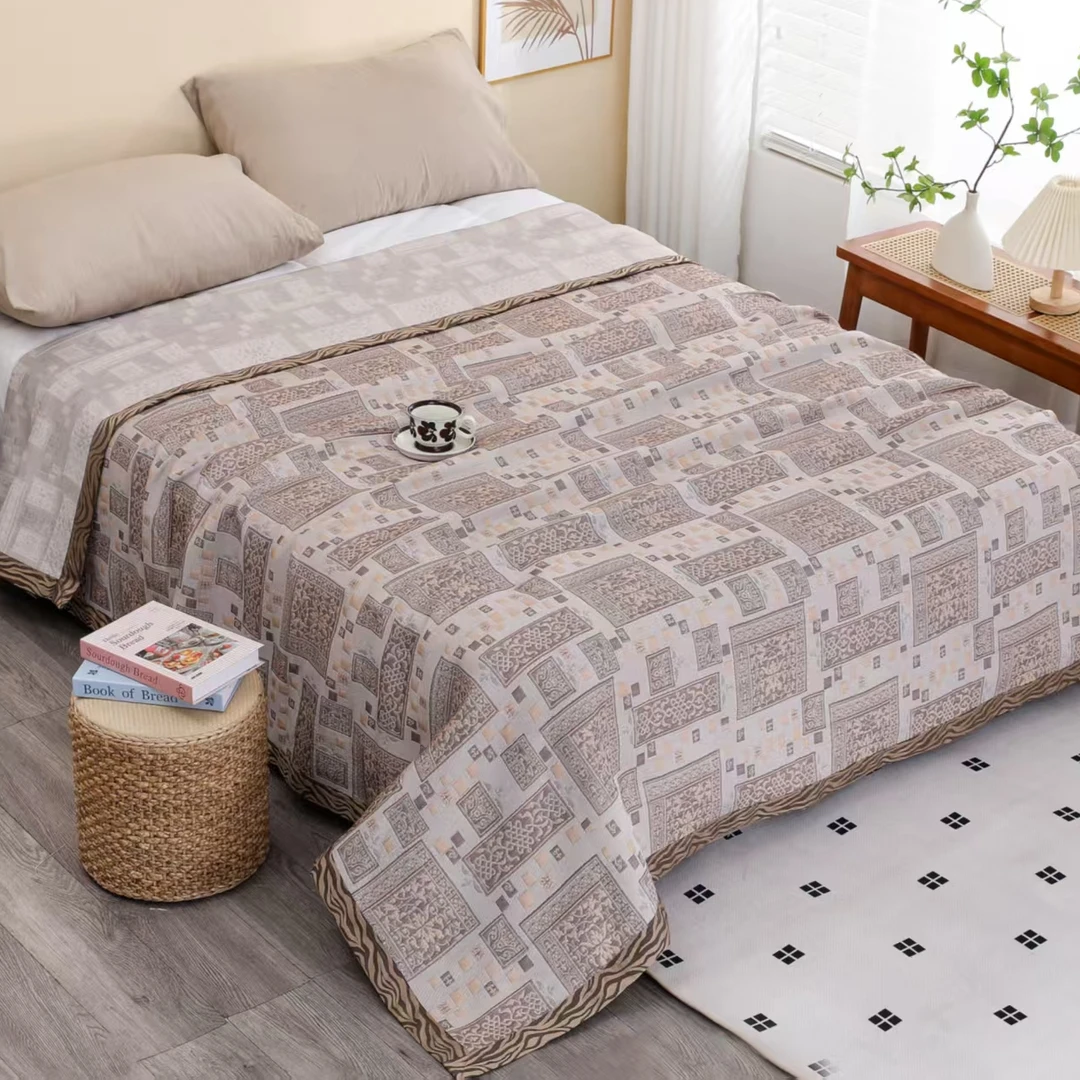 XDONGY（冬云家纺）高奢230*250 诺拉 艾草  多功能纱布床盖毯