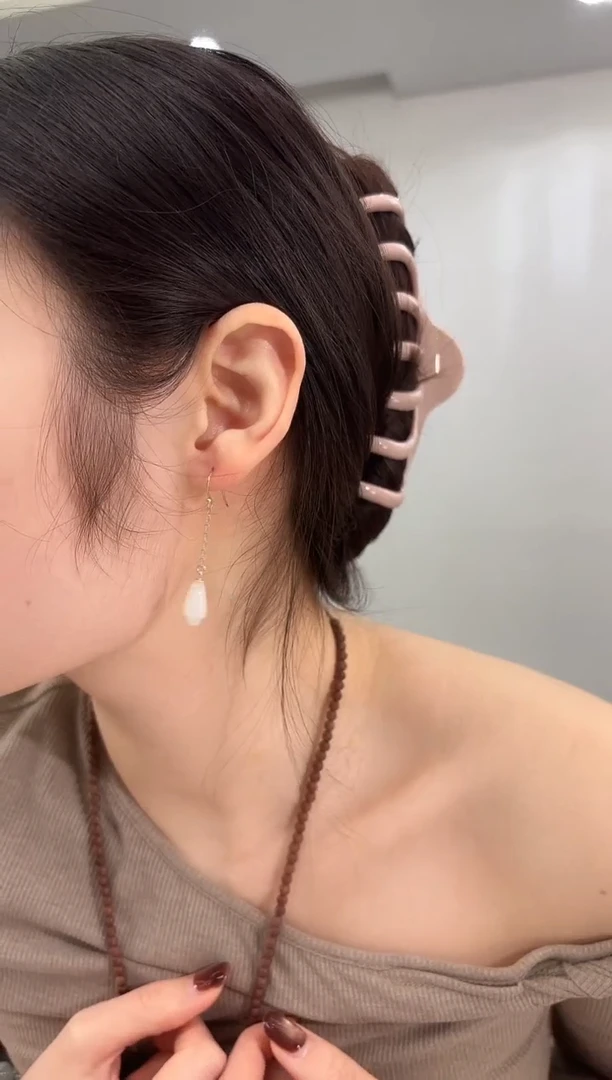 银S925镶嵌耳钉玛瑙/玉髓玉殿春耳环  银色版本