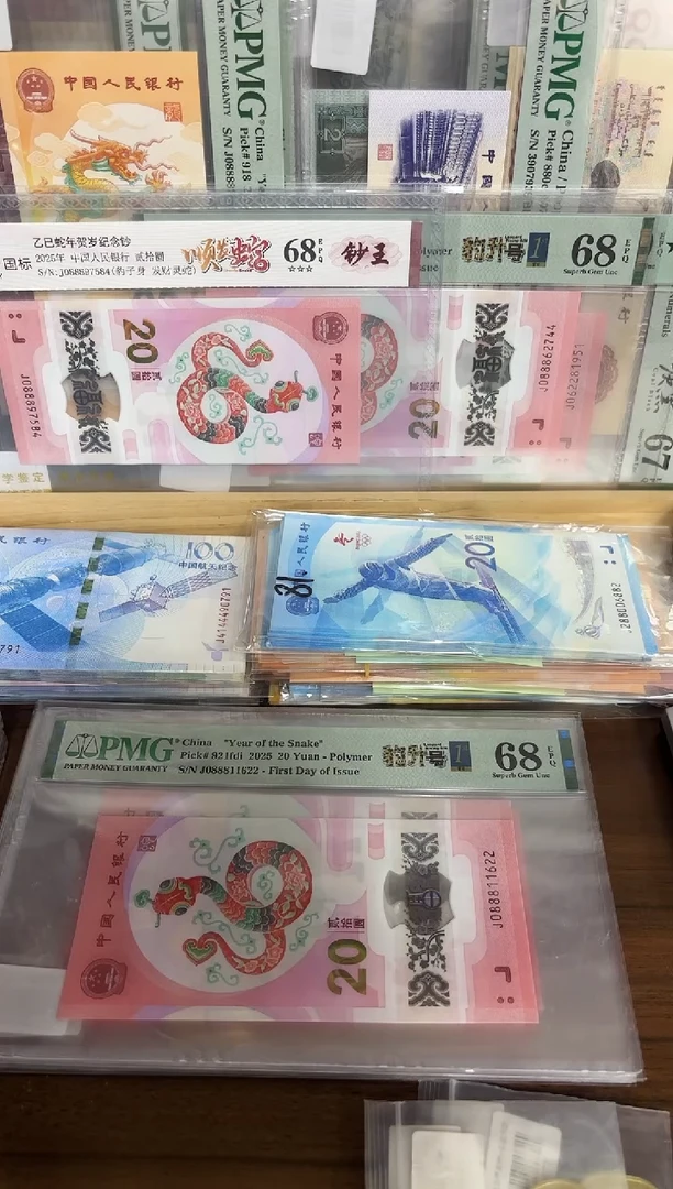 塑料2025年生肖蛇钞豹升号/顺发蛇单张-评级版